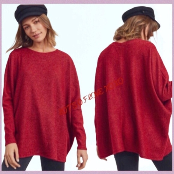 CHERISH BURGUNDY OVERSIZED BRUSHED RIBBED KNIT TOP - Picture 2 of 9
